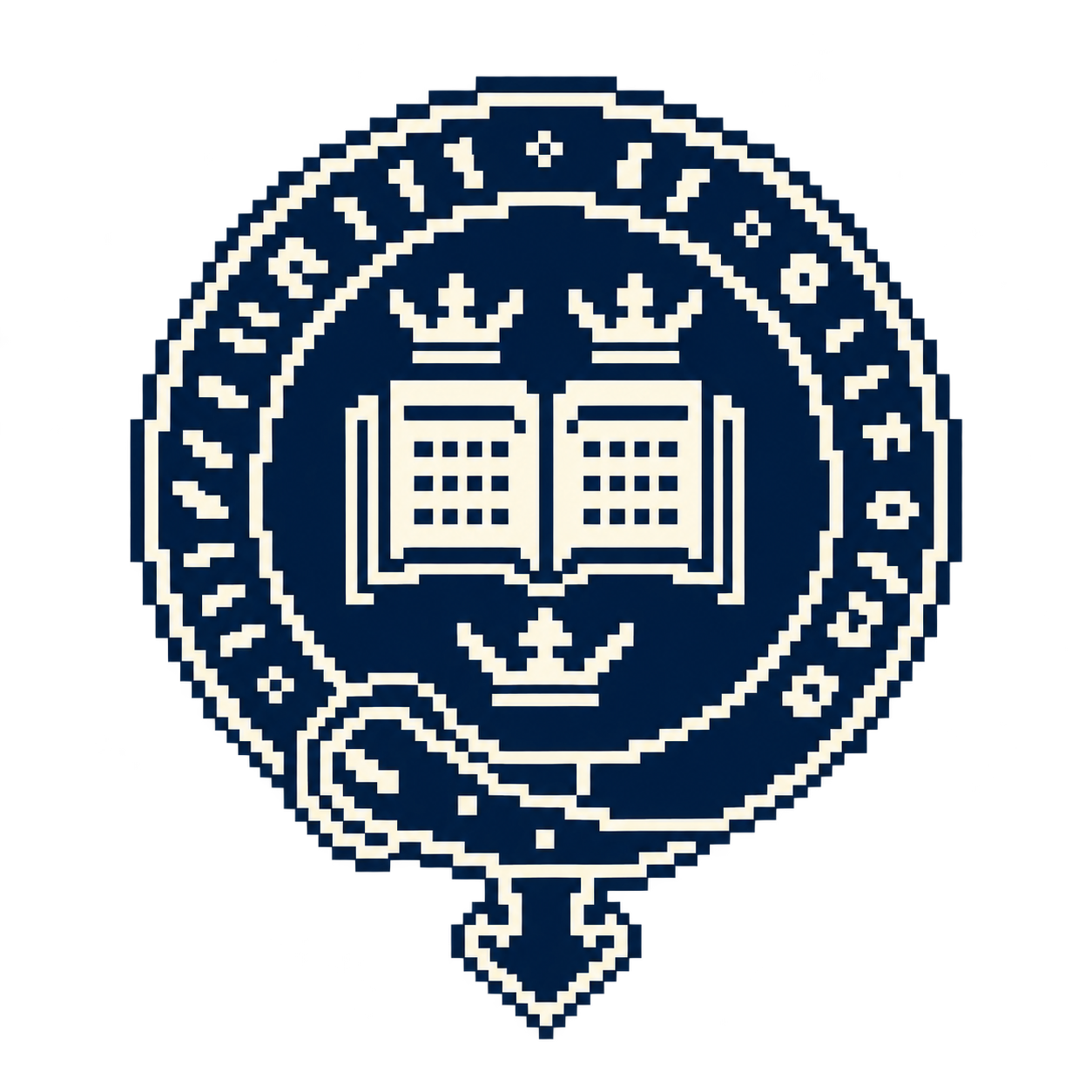 Pixel-art University of Oxford crest